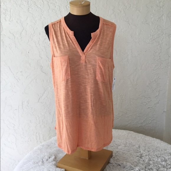 SONOMA Goods For Life split neck utility tank XXL papaya - Picture 1 of 11